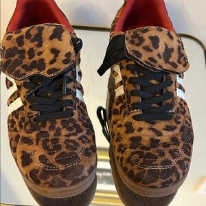Steve Madden Leopard Print Sneakers with Pink Lining